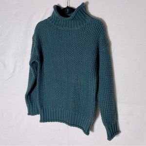 MOLLY Bracken Oversized Green Textured Knit Mock Neck  Sweeter XS